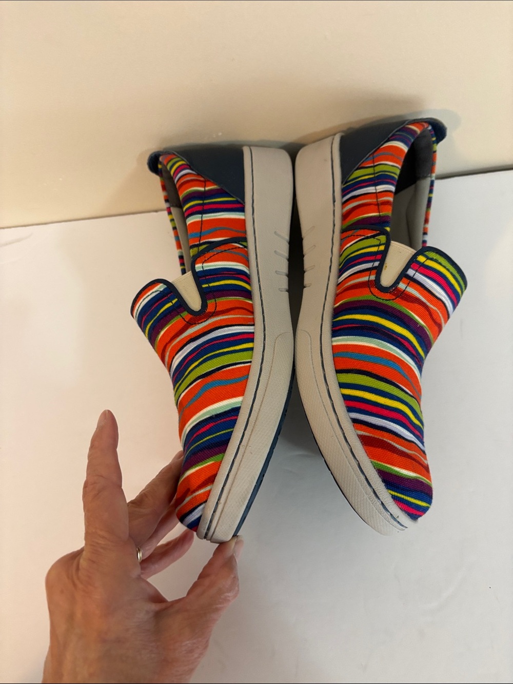 Dansko Belle Colorful Striped Canvas Slip on Sneaker Shoes Size 41 - Picture 8 of 14
